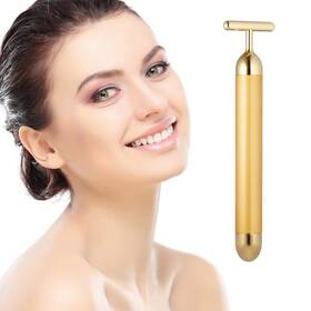 -beauty Massager Bar 313043062080 24k Golden Pulse Facial T-shape Electric Sign Face Massage
