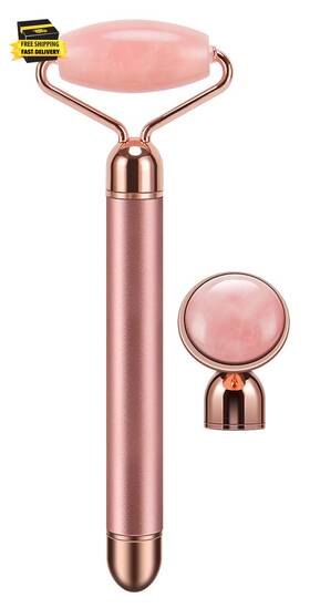 -rose Quartz Set 445027982909 2-in-1 Electric Jade Roller Massager Facial And Face