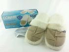 10-12 Foot Vibes Conair White Tan Suede Massaging Fleece Slippers Mens Womens
