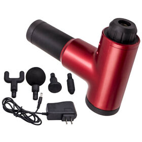 Swd0kl 1x Handheld Muscle Massage Gun Percussion Deep Tissue Massager 4 Heads
