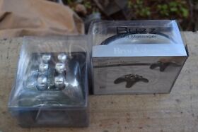 2 X New In Box Brookstone Buzz Mini Massager Silver And Green