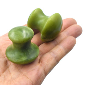 2pcs Green Jade Facial Massage Gua Sha Rollers Set Natural Anti Aging Beauty Th