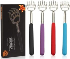 4-pack Plazuria Portable Extendable Telescopic Bear Claws Metal Back Scratcher