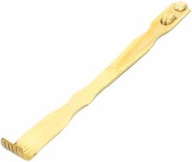 445012543511 18 Inch Bamboo Back Scratcher With Rollers Massager