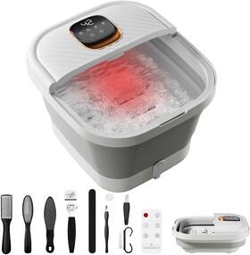 Ackleap 313036526551 Collapsible Foot Spa With Heat Foldable Bath Massager Temperature Con