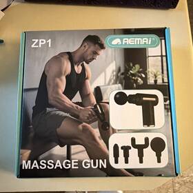 Aemai 912305250612 Zp1 By Hand Held Massage Gun With 4 Heads/charging Cable Brand New
