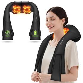 Pj05 Aerlang Cordless Shiatsu Neck And Shoulder Massager Back With Heat Massage