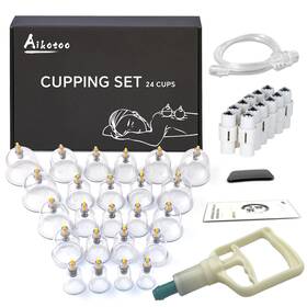Aikotoo 687551026101 Cupping Therapy Set 24 Massage Cups With Pump Vacuum Suction Cup