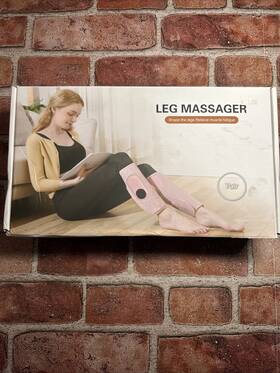 K2009 Air Wave Pair Of Leg Massagers Grey Warm Hot Compression Airbag Massage Built In Battery
