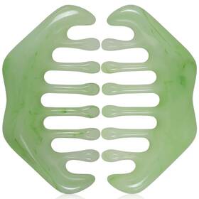Airogym 499792858052 2 Pcs Massage Comb Jade Guasha Scraping Scalp Massager For Head Body