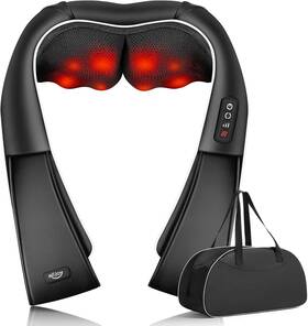 Cama2101-blk Alljoy Neck Massager With Heat Fsa Hsa Eligible 3d Kneading Shiatsu And Sh