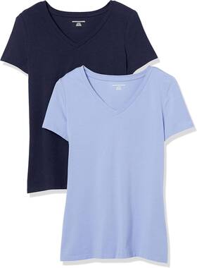 Wae45055sp18 Amazon Essentials Womens Classic-fit Short-sleeve X-small Purple/navy