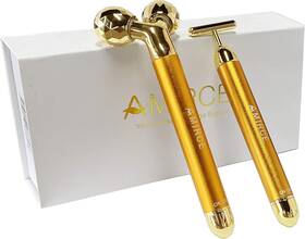 Amirce 726926073828 Face Massager Roller Golden 3d Electric Facial And T