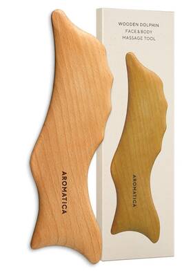 Lhb-a1133 Aromatica Wooden Dolphin Face And Body Massage Tool Bosnian Beech Wood Gua