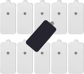 As1080-accessories Astec 10-pack Tens Electrode Pads 3.5mm Snap Reusable For Muscle Stimulation