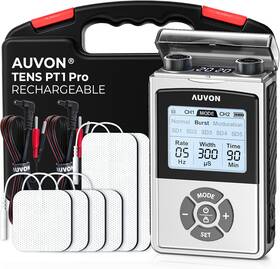 Auvon 313099923984 Rechargeable Tens Unit With 8 Modes And Pads For Pain Relief Carry Case