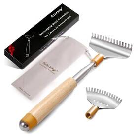 A049 Aznrszy Back Scratcher With 2pcs Detachable Wide Claws Heavy Claw Beige