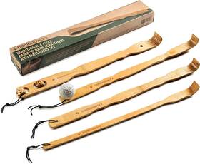 B074vfd8xr Bambooworx 4-piece Bamboo Wooden Back Scratcher - 17.5 Inch Body Relaxation Massager