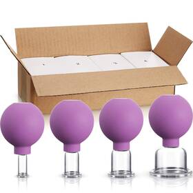 B08qvhmfb9 Bbto 4 Pieces Glass Cupping Set Silicone Cups Massage Vacuum Sucti