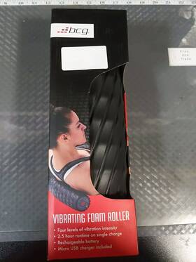 158840 Bcg Vibrating Foam Back Roller 4 Levels Massage 2.5h Run Time Usb Rechargeable #69