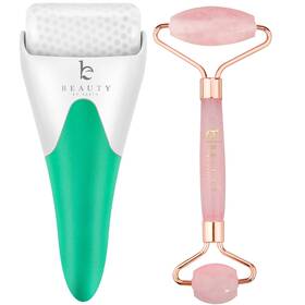 Beauty By Earth 744111023274 Ice And Rose Quartz Roller For Face - Massager Skin Care Tool