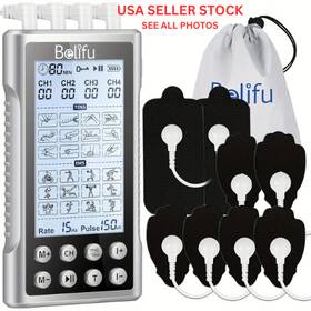 Bel2001 Belifu 4 Channel Tens Ems Unit 24 Modes 30 Levels Intensity Muscle Rechargable