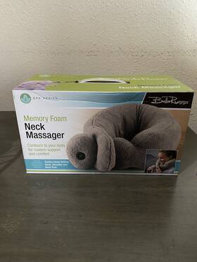 Inv00056 Bella Russo Spa Series Memory Foam Neck Massager Shoulders And Back Beige Plush