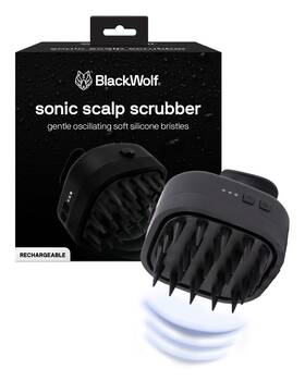 Black Wolf 850046516542 Scalp Scrubber - Hair And Massager Brush With 3-speed Oscillation Recha
