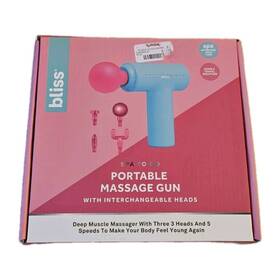 Bliss 194587977579 Massage Gun Deep Muscle Massager 3 Head Options Portable 5 Speeds