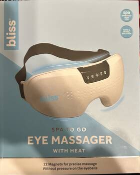 Bl-eymas-250 Bliss Eye Massager With Heat White Color Spa To Go 22 Magnets For Relaxation