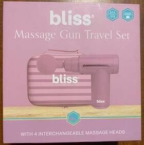 Bl-msgn-400 Bliss Massage Gun Travel Set With 4 Interchangeable Heads #bl-msgn 400