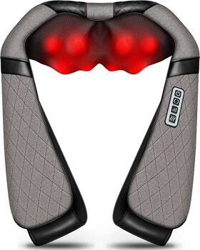 Jhr2p Blue Elf Shiatsu Electric Neck Back Massager Pillow 3d Kneading With Heat For