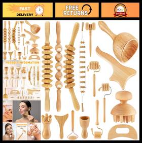 Boao-awsf1420 Boao 16-in-1 Wood Therapy Massage Tools Set Maderoterapia Kit For Body