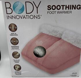 Body Innovations 097954176288 Soothing Pink Foot Warmer With Massage Vibration New Tested
