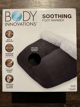 Body Innovations 097954476289 Soothing Foot Warmer With Vibration Black
