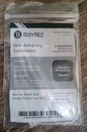Cus111 Bodymed 28 Self-adhering Electrodes 2 Inch Square Tens / Ems - Flexible Reusable