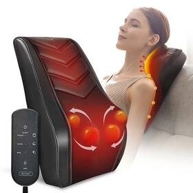 Boriwat 744110302257 Neck And Back Massager With Heat 3d Deep-kneading Shiatsu Pillow Black