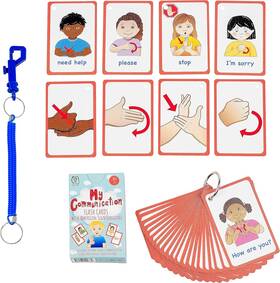 Amgusaslcommflshcrds01 Brand Amonev Special Needs My Communication Asl Cards For Speech Delay Non-verbal Or Deaf