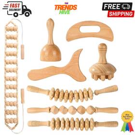Kqxtokty08 Branded Wood Therapy Tools For Body Shaping 8 In 1 Massage Wooden