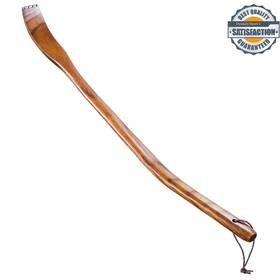 Tomorotec-0118 Branded 17.5 Inch Wooden Back Scratcher Long Reach Curved Handle Camphor Wood Natural
