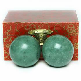 Brass Statu 606227960242 Brabud 1.57 Inch Marble Green Baoding Balls Chinese Health Exercise Massage