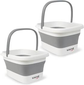 Fb144 Breenhill 2 Pack Foldable Foot Bath Basin Collapsible Soak Grey 2pack