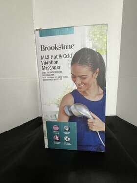 Brookstone 031262102393 Max Hot And Cold Vibration Massager With 9 Attachments. Used