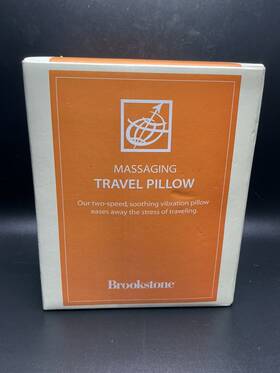 446708 Brookstone Massaging 2-speed Travel Pillow