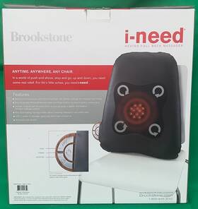 629345 Brookstone I-need Heated Shiatsu Full Back Massager