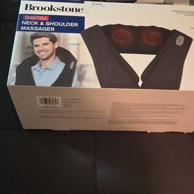 Bk5613mn-blk Brookstone Shiatsu Neck And Shoulder Massager 20 Heads Heated Black