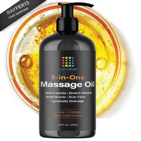 Bruizex 860011171720 Lymphatic Drainage Massage Oil With Arnica Collagen 8.5 Fl Oz Pack Of 1