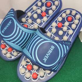 55176164 Byriver Massage Sandals Sz M Unisex Blue Reflexology Pressure Point Foot Slides
