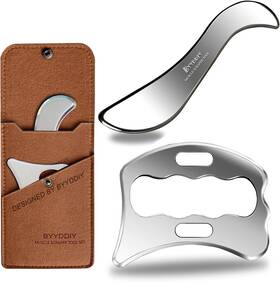 Byyddiy 313099652631 Stainless Steel 2 In 1 Gua Sha Muscle Scraper Tool Set Scar Tissue Massage