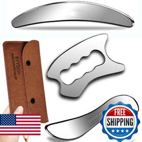 B0dy1xwgwf Byyddiy 3 In 1 Stainless Steel Muscle Scraper Tools Set Scraping Massage F